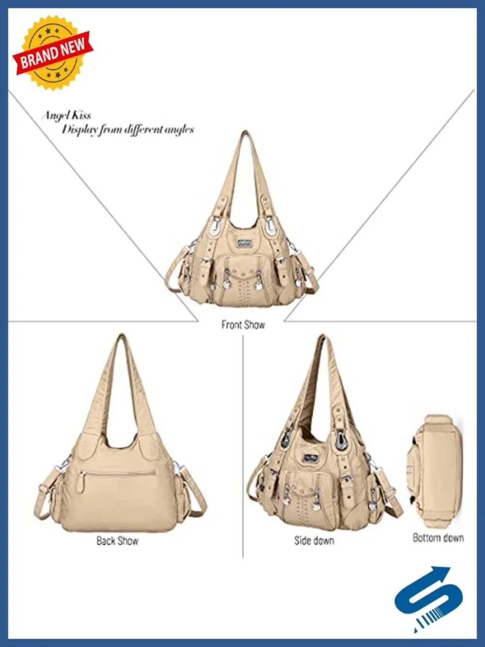 Large Hobo Bag for Women Soft PU Leather Shoulder Purse